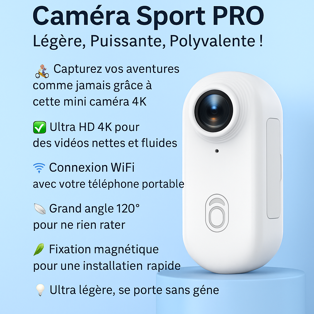 Caméra d'action magnétique 4K
