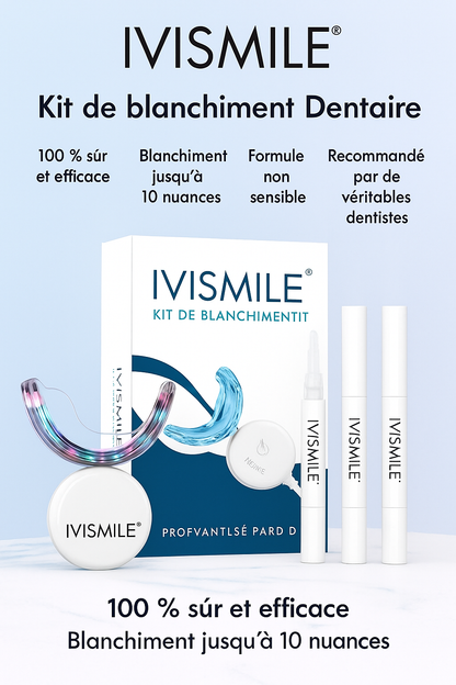 Kit de Blanchiment des Dents Sans Fil à Double Lumière